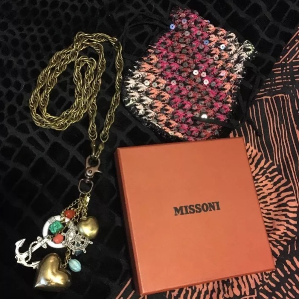 NWT Missoni Runway Brass Necklace Nautical Themed